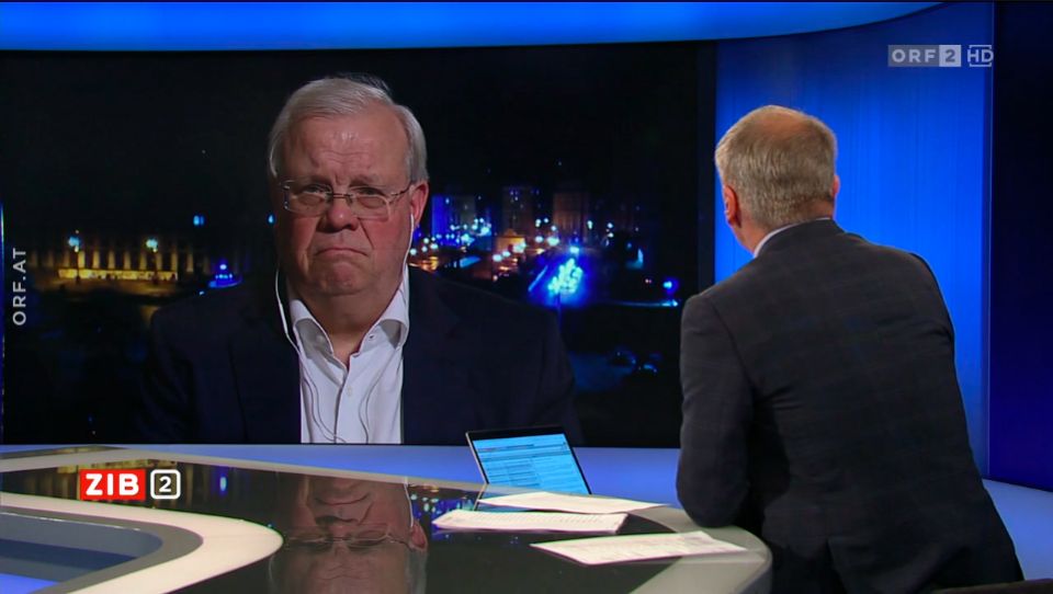 ORF-Kriegsreporter Christian Wehrschütz in der ZIB2 mit Armin Wolf am 9. November 2022.