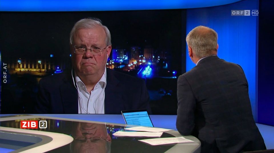 ORF-Kriegsreporter Christian Wehrschütz in der ZIB2 mit Armin Wolf am 9. November 2022.