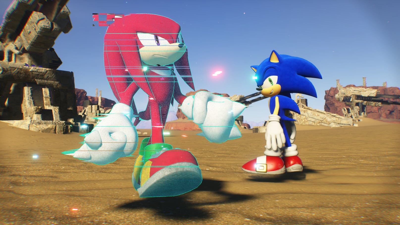... sowie die neue 3D-Grafik des Games geben Sonic eine ganz neue Richtung, die gut gefällt. Trotz neuer 3D-Grafik steuert sich Sonic im Abenteuer überraschend flüssig ...