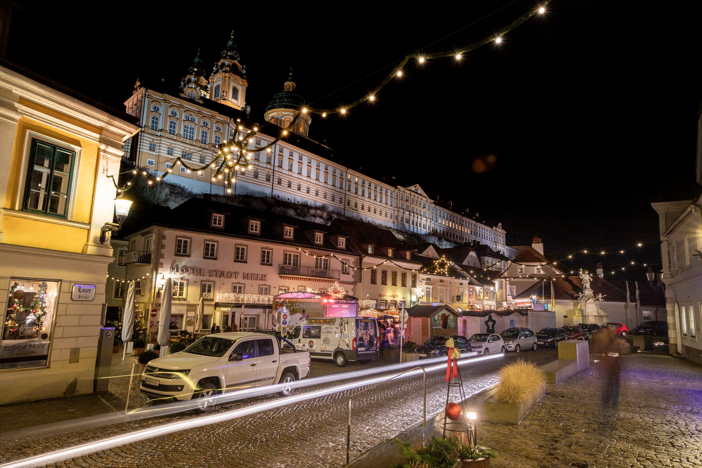 Die Weihnachtsbeleuchtung in Melk wird zeitlich begrenzt.