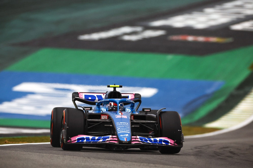 Esteban Ocon in Interlagos. 