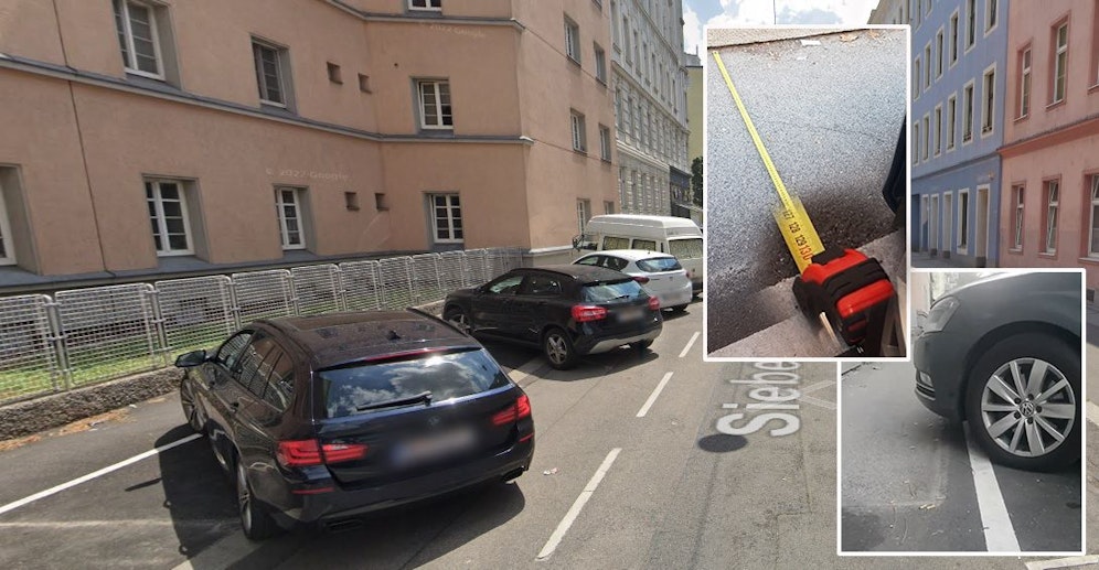 In Wien-Meidling kommt es bei etlichen Querparkplätzen zur Strafen-Falle.