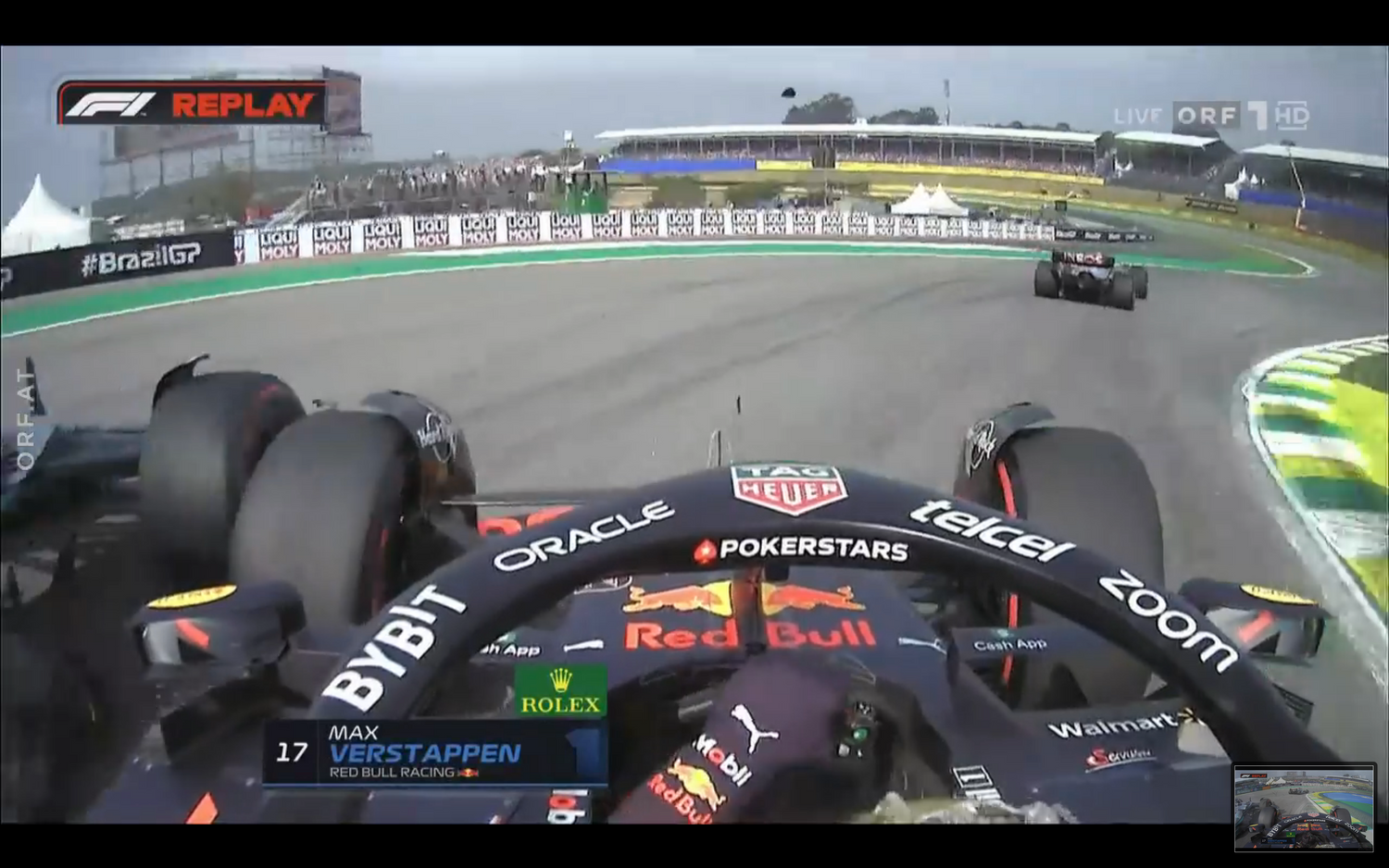 Crash zwischen Hamilton und Verstappen.