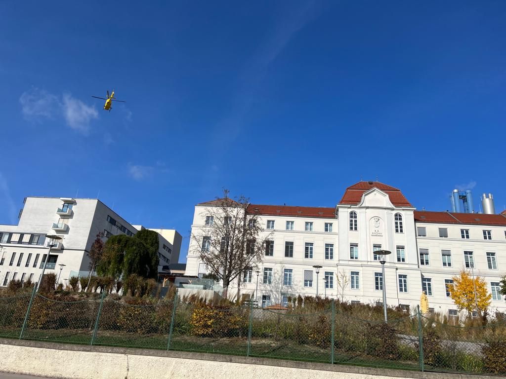 Der verletzte Jäger wurde per Heli ins Mistelbacher Krankenhaus gebracht