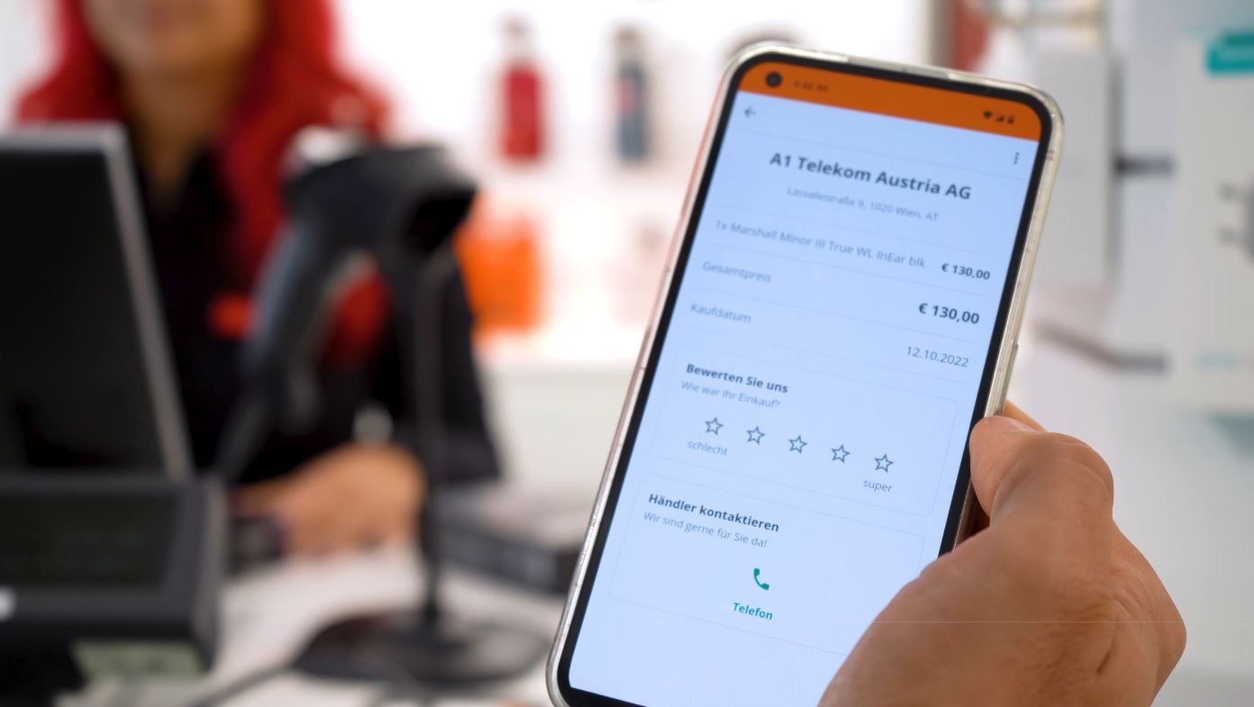 In allen A1 Shops: Start Up "Warrify" digitalisiert den Kaufbeleg aus Papier.