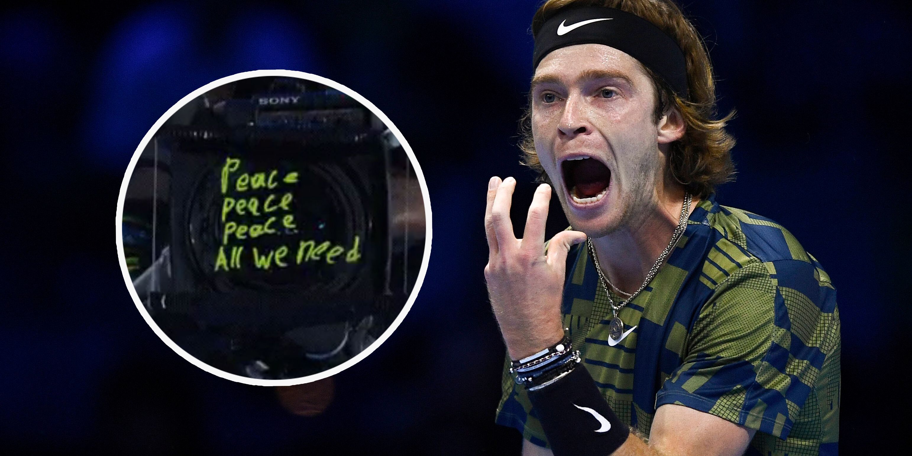 Andrey Rublew mit einem klaren Statement für den Frieden.
