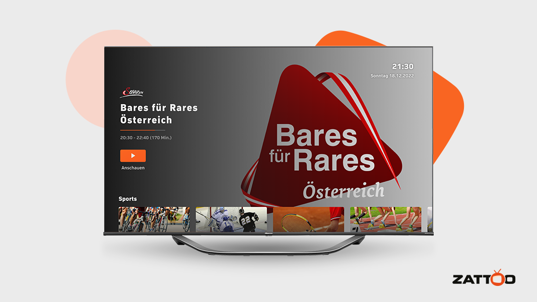 Zattoo App ab sofort auf TV-Geräten von Hisense und Loewe mit VIDAA Betriebssystem.