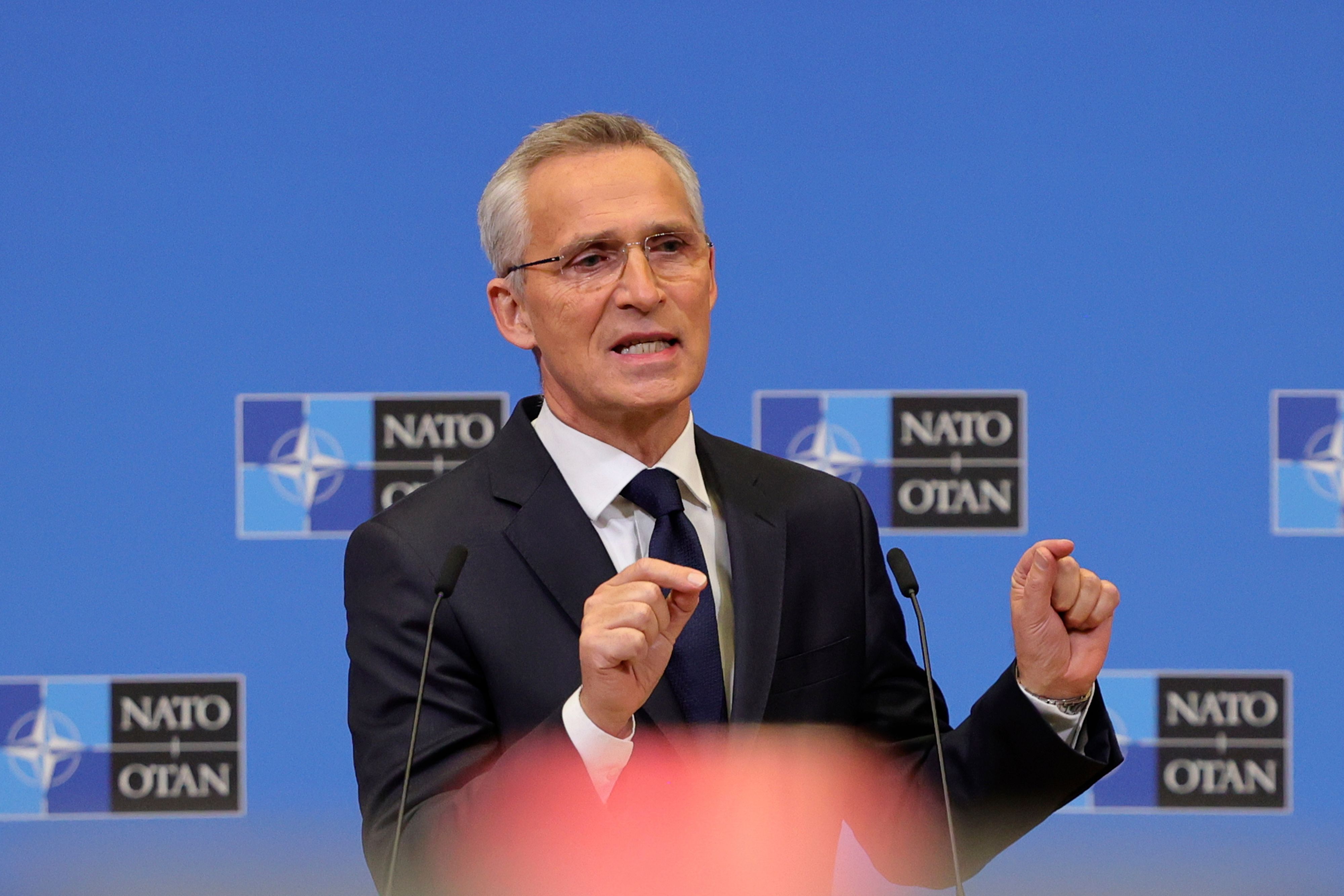 NATO Generalsekretär Jens Stoltenberg bei der Pressekonferenz zum Raketen-Einschlag in Polen.
