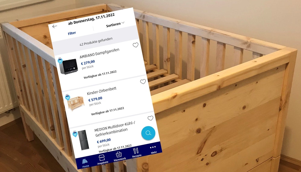 Das Zirbenbett von Hofer, das in den letzten Jahren immer wieder als Angebot erhältlich war, steigerte sich massiv im Preis.