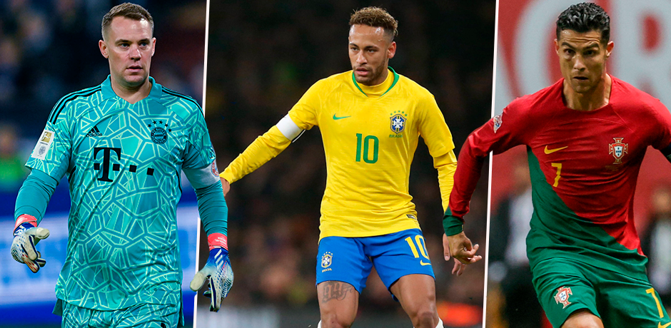 Manuel Neuer, Neymar, Cristiano Ronaldo