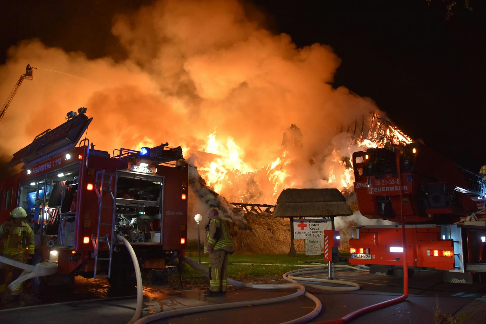 Brandanschlag auf ein Asylquartier in&nbsp;Groß Strömkendorf in Mecklenburg-Vorpommern am 19. Oktober 2022.