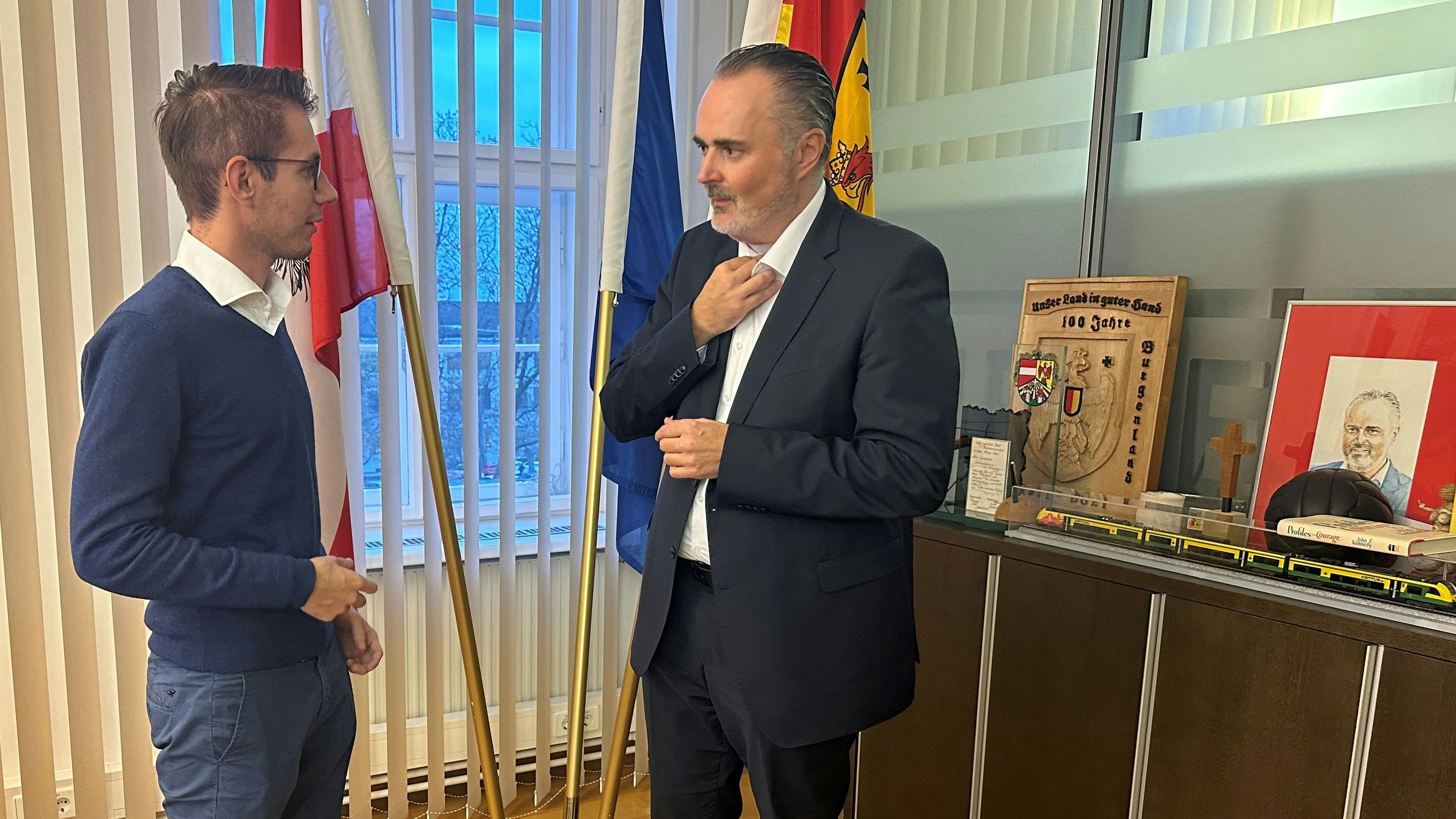 Landeschef Doskozil im Gespräch mit Heute.at-Chef Clemens Oistric