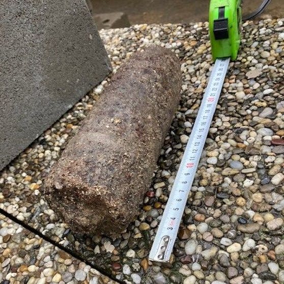 Die gefundene Panzer-Granate aus dem Zweiten Weltkrieg.