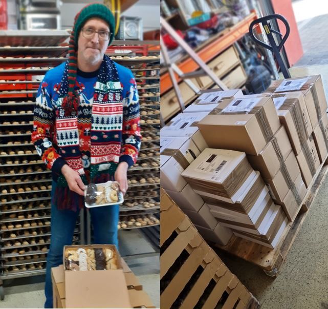 Bäcker Peter Lechner alias "Marbacher Christkind" ist erfreut über die vielen Bestellungen.