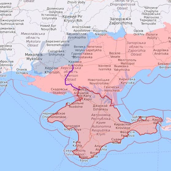 Im Süden bildet seit dem Russen-Abzug aus Cherson der 600 Meter breite Dnipro die Frontlinie. (18.11.2022)