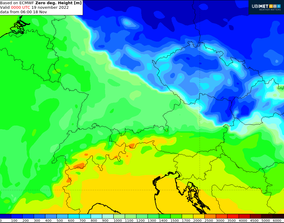 Nullgradgrenze in der Nacht auf Samstag.