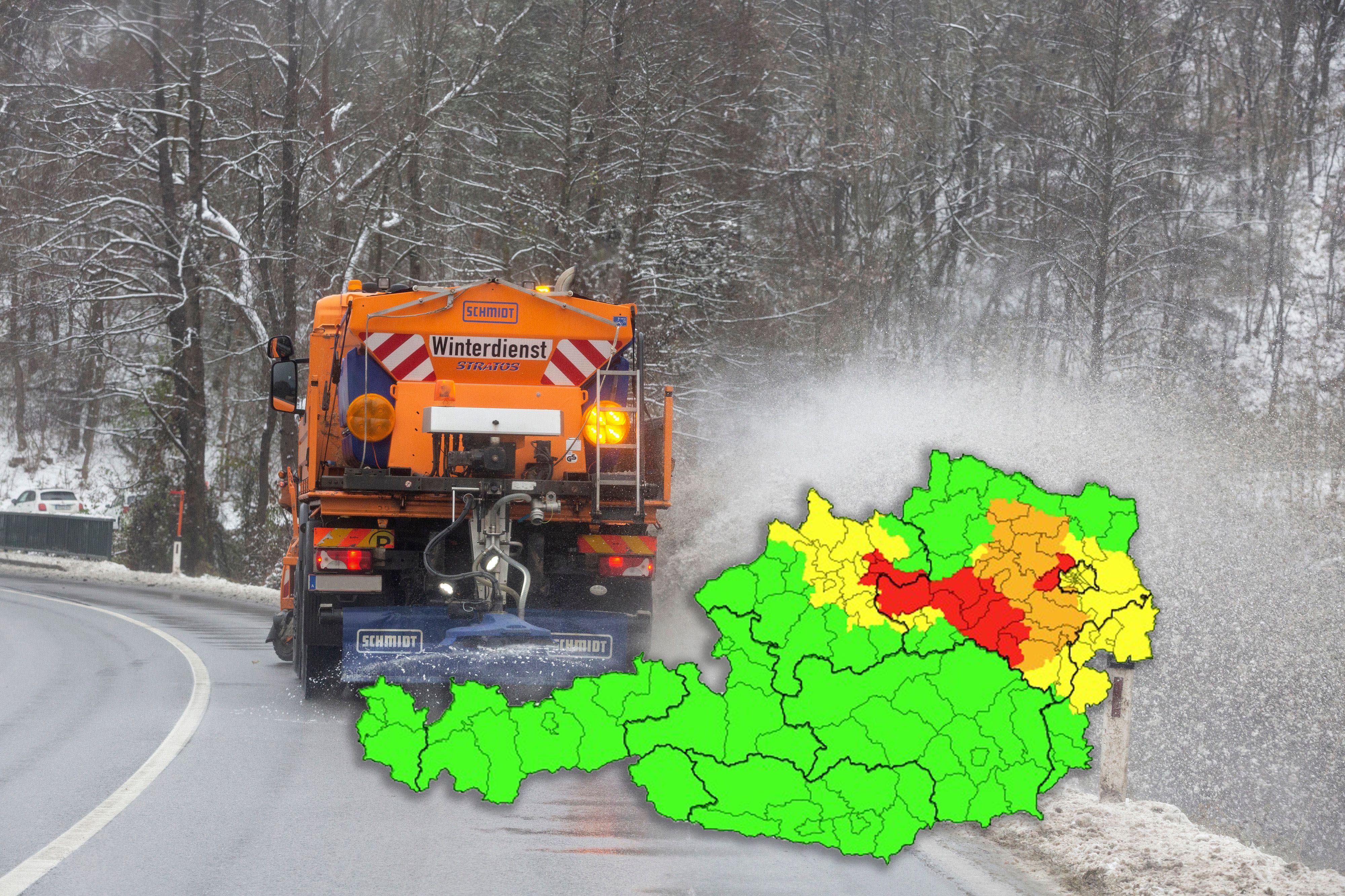 An den Toren Wiens herrscht akute Glatteis-Gefahr.