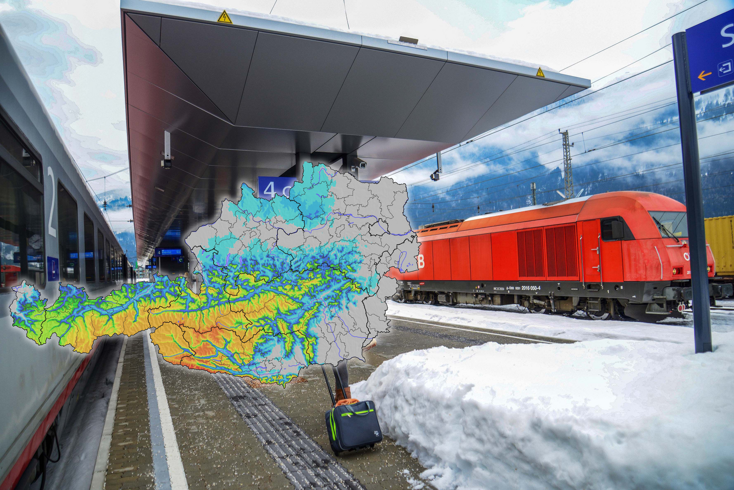 In höheren Lagen ist mehr als ein halber Meter Neuschnee möglich, die Schneefallgrenze sinkt auf 400 Meter.