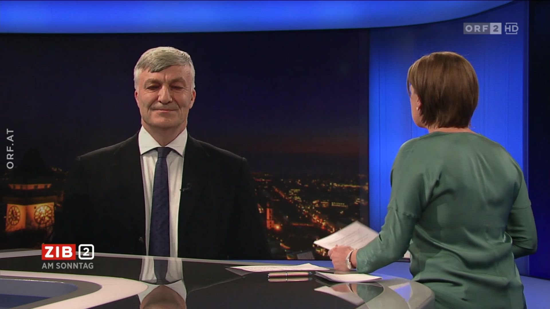 Klimaökonom Karl Steininger in der ZIB2 am 20. November 2022 mit Marie-Claire Zimmermann.