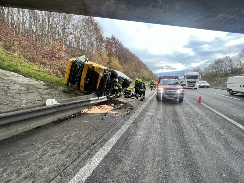 Der umgekippte LKW