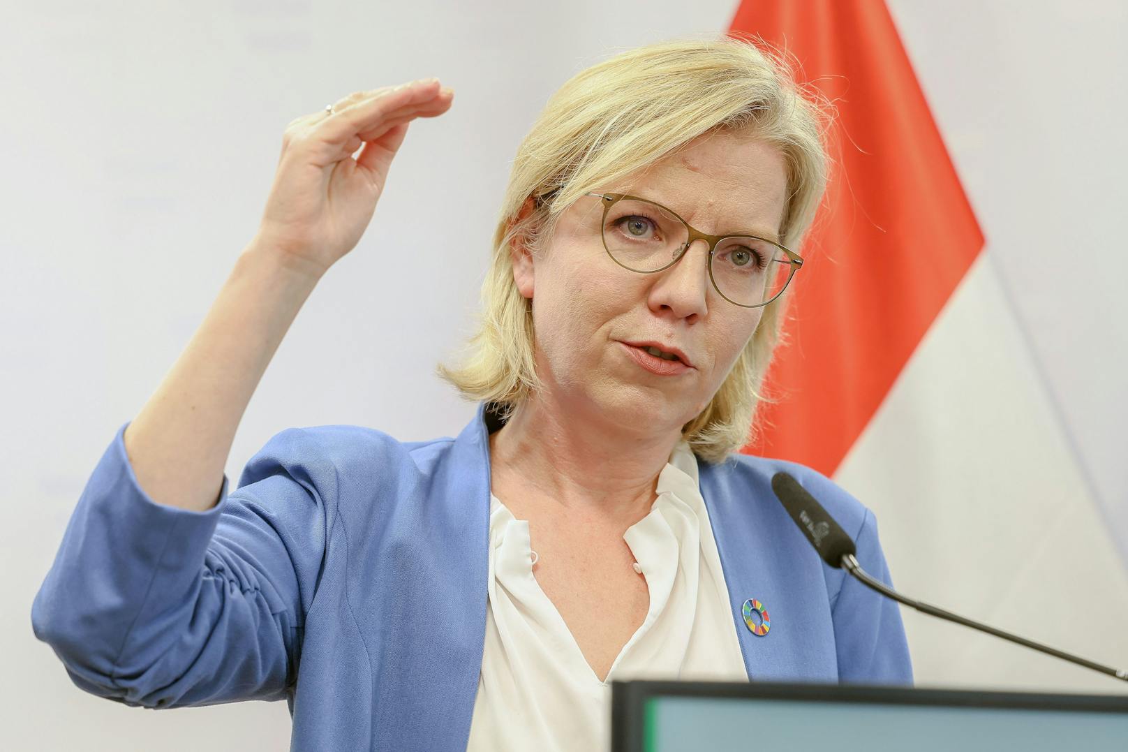 Energieministerin Leonore Gewessler präsentierte nun neue Zahlen zur Gas-Situation in Österreich.