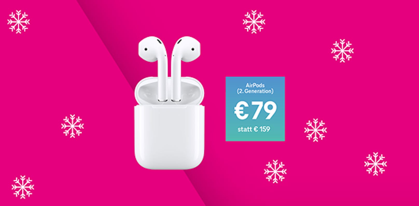 Für kurze Zeit gibt es die Apple AirPods (2. Generation) zum einmaligen Preis von 79 Euro statt 159 Euro.