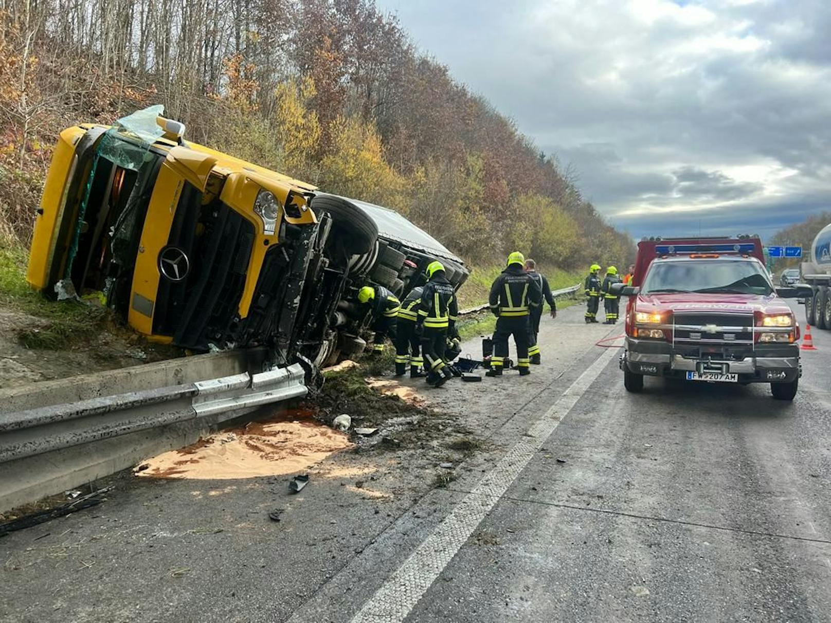 Der umgekippte LKW