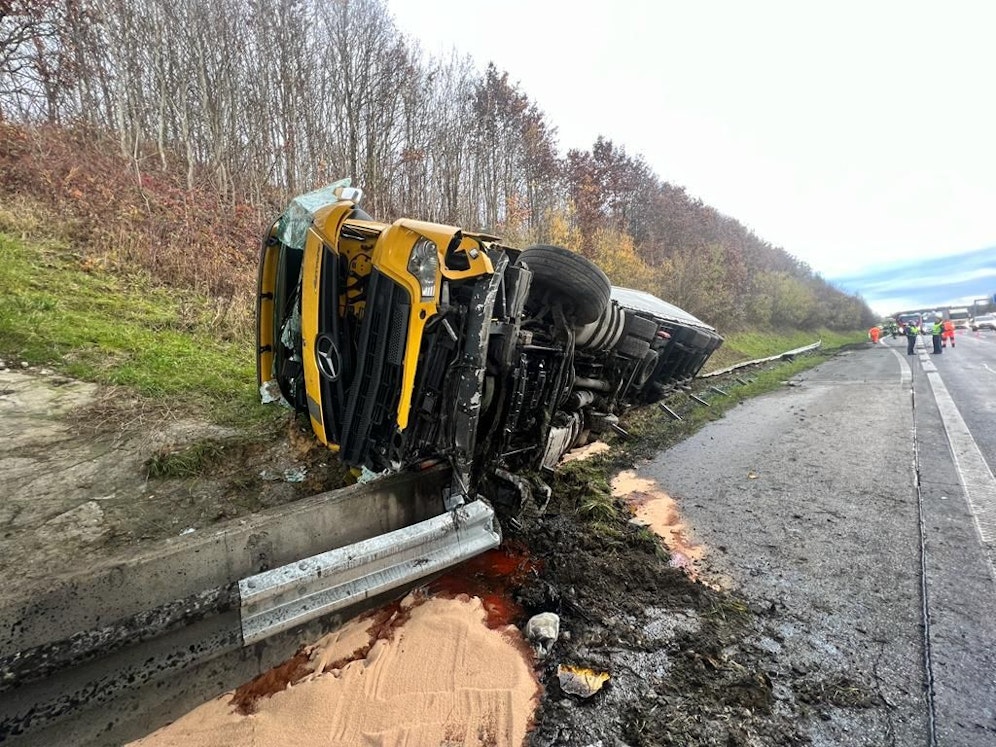 Der umgekippte LKW