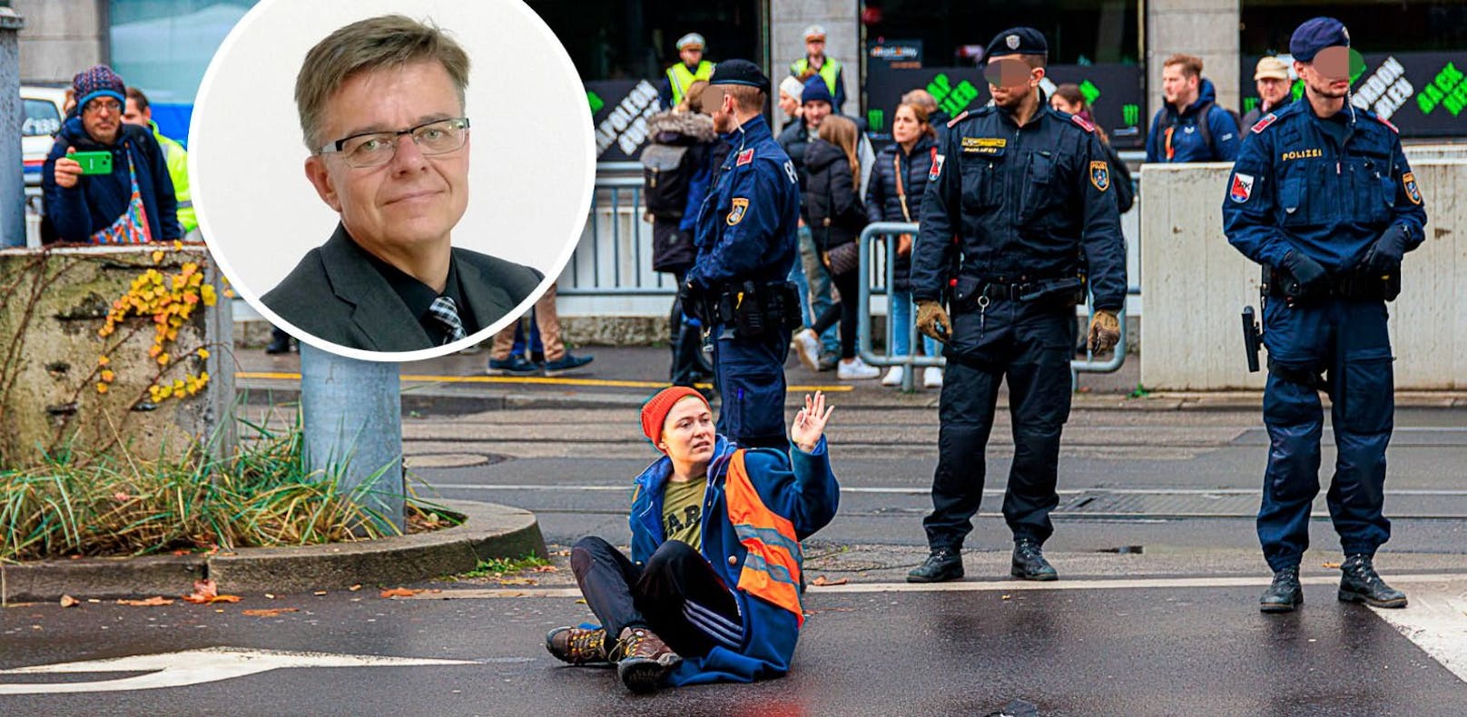 Am Montag wurde in Linz eine Straße blockiert. Jurist Birklbauer dazu: "Rein strafrechtlich werden wir die Aktionen nicht in den Griff bekommen."