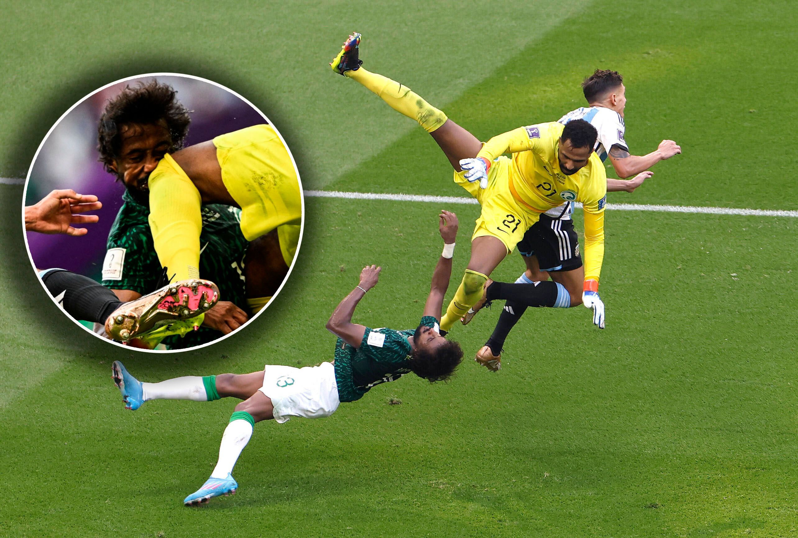 Vom eigenen Goalie gekickt – Sorge um Saudi-Spieler - WM 2022 | heute.at