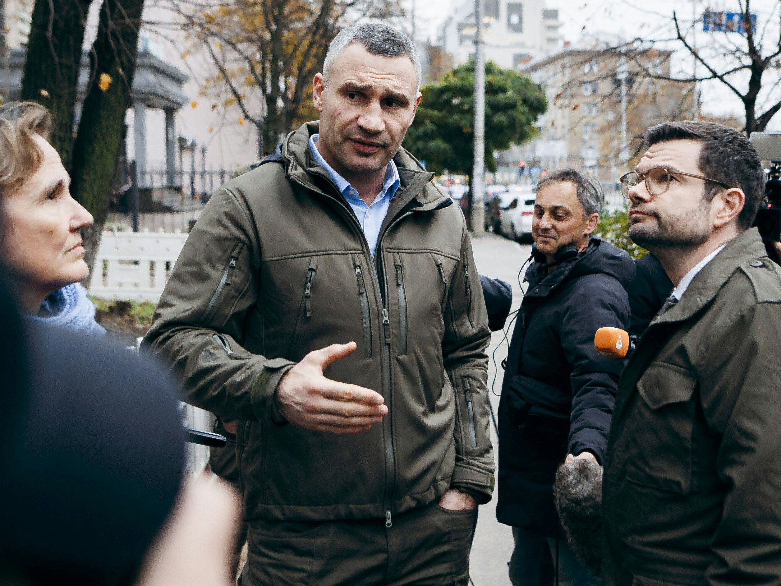 Kiews Bürgermeister Witali Klitschko während des Besuchs des deutschen Justizministers Marco Buschmann am 4. November 2022 in Kiew.