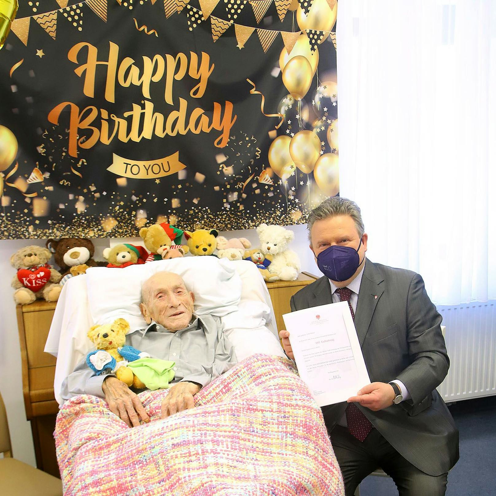 Bürgermeister Ludwig gratulierte 103jährigen.