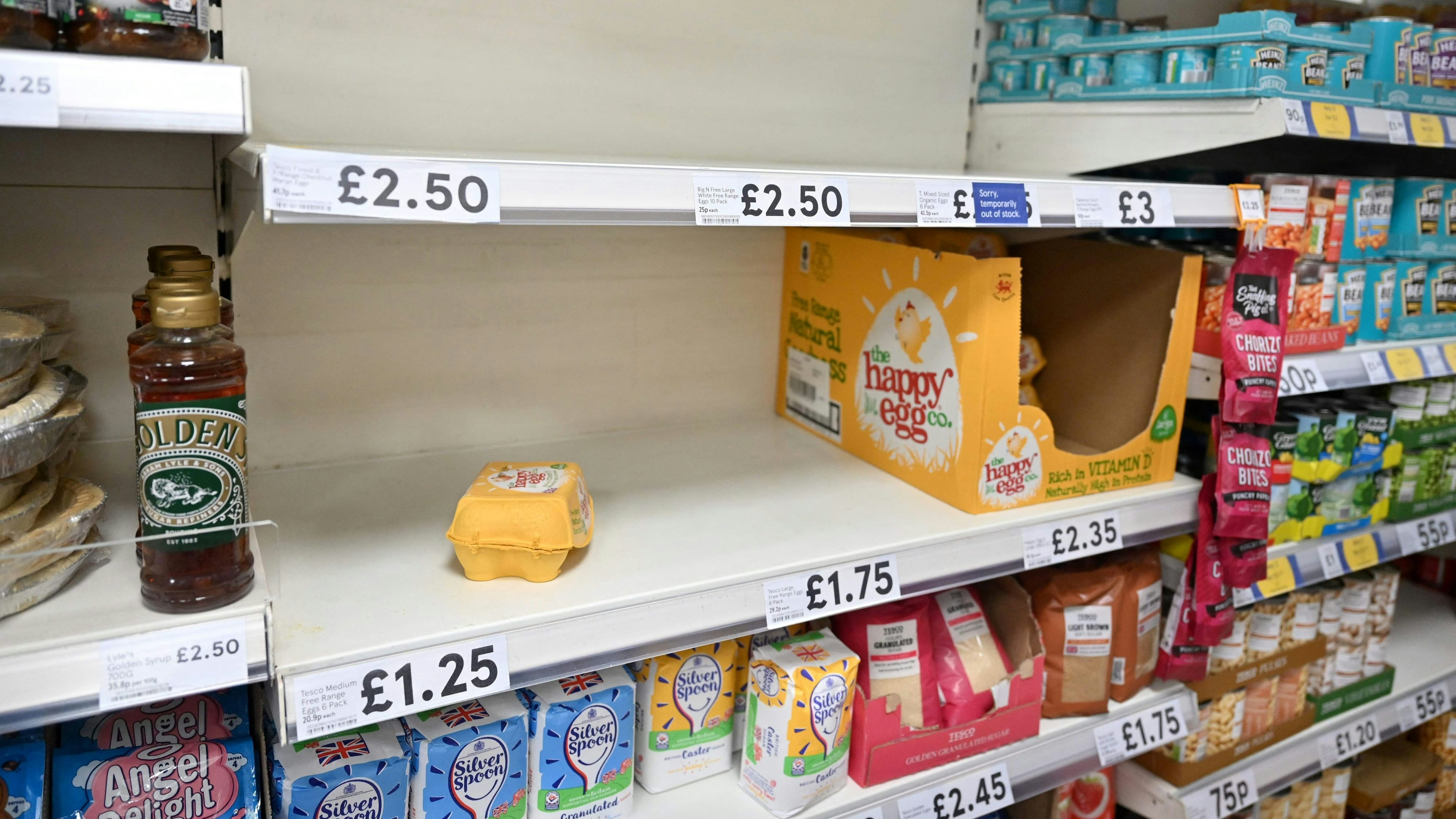 Eiermangel in britischen Supermärkten.