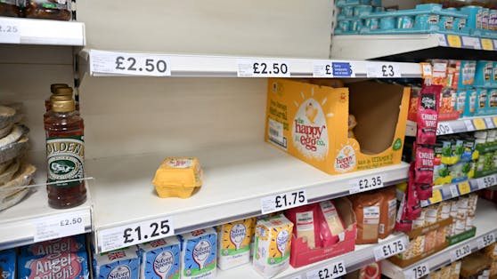 Eiermangel in britischen Supermärkten.