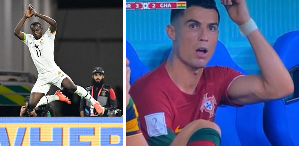 Cristiano RRonaldo sah fassungslos mit an, wie ein Gegenspieler seinen Torjubel kopierte. 