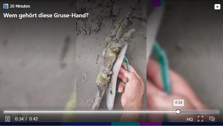 Diese übergroße Hand wurde am Strand von Ilha Comprida gefunden.