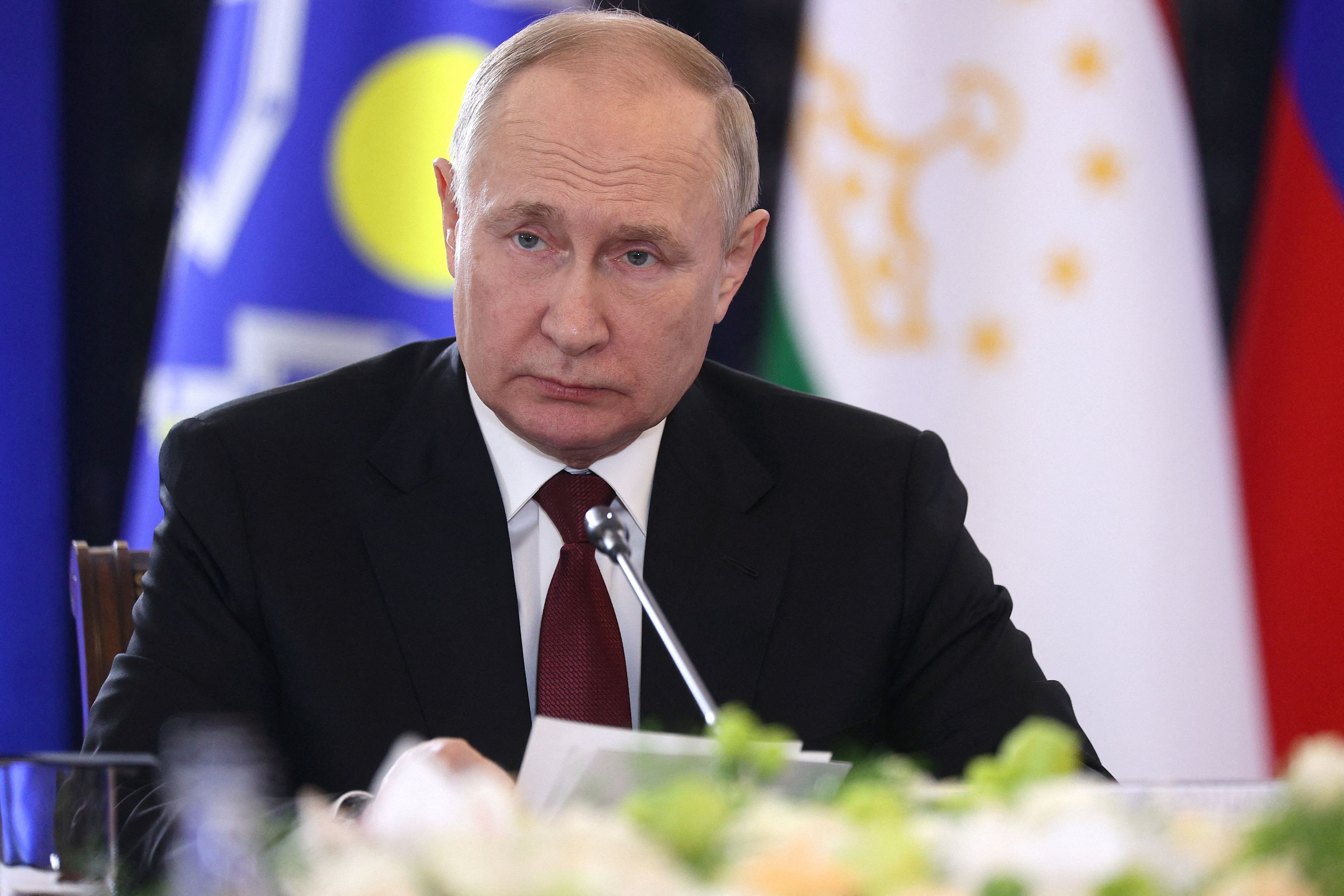 Russian President Vladimir Putin attends the Collective Security Treaty Organization (CSTO) summit in Yerevan, Armenia, November 23, 2022. Sputnik/Vladimir Smirnov/Pool via REUTERS ATTENTION EDITORS - THIS IMAGE WAS PROVIDED BY A THIRD PARTY.