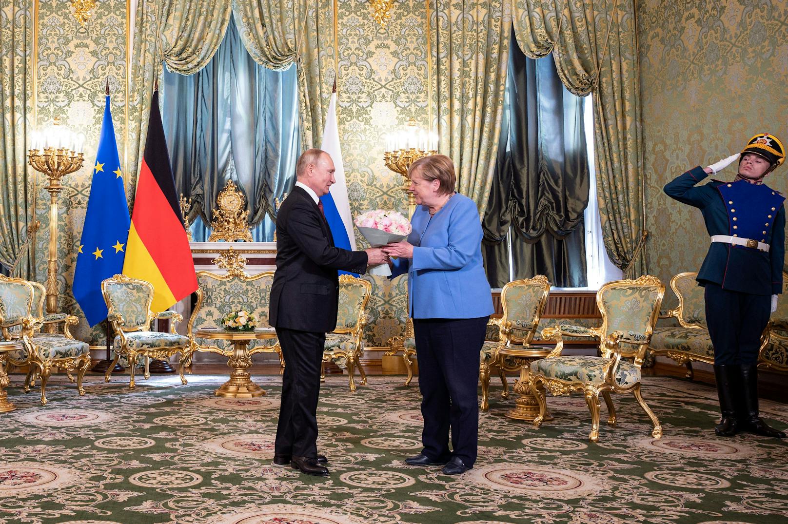 Angela Merkel bei ihrem letzten Besuch in Moskau im August 2021