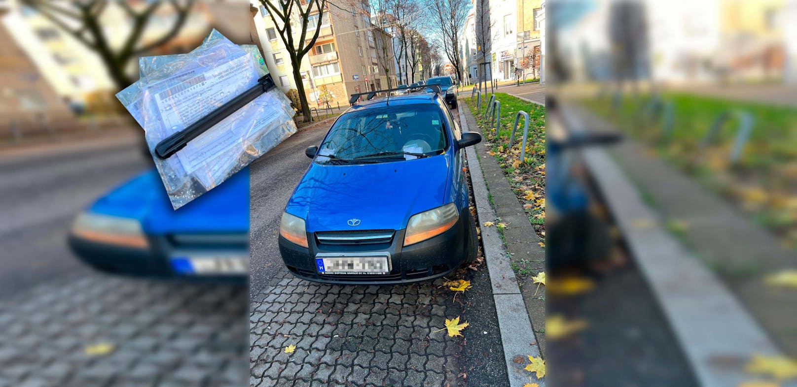 Das Fahrzeug mit ungarischen Kennzeichen steht ohne gültigen Parkschein in Wien-Favoriten.