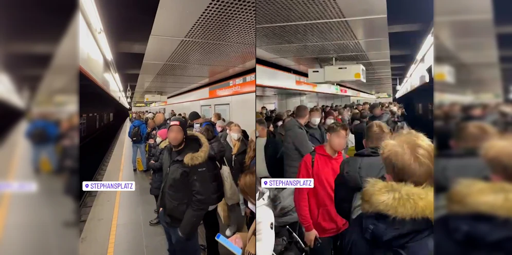 Hunderte Wiener warteten am Stephansplatz auf die U3