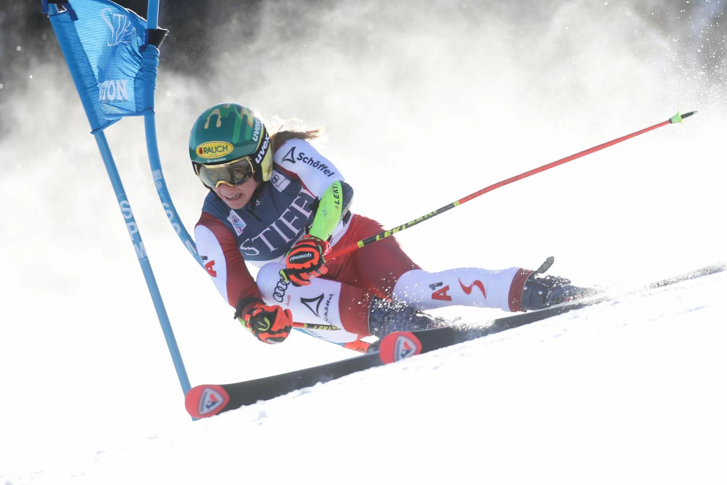 Katharina Liensberger im Riesentorlauf von Killington. 