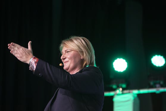 Landessprecherin und Spitzenkandidatin Helga Krismer (Grüne) im Rahmen des Wahlkampfauftaktes und des Landeskongresses der Grünen NÖ am Sonntag in Horn.