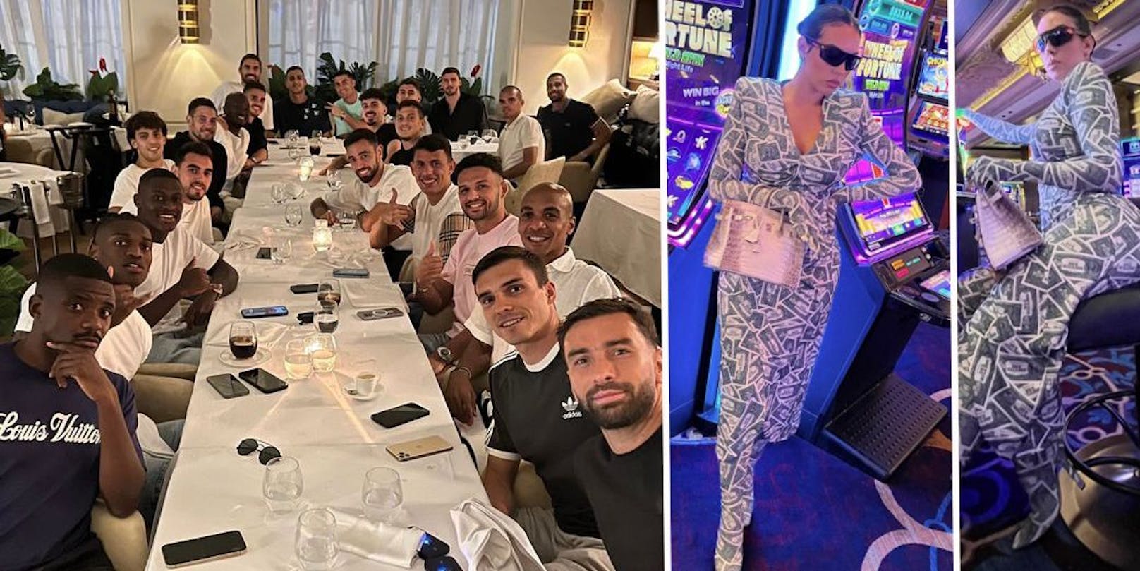 Cristiano Ronaldo lädt seine Teamkollegen zum Essen ein. Freundin Georgina Rodriguez sucht im Casino ihr Glück.