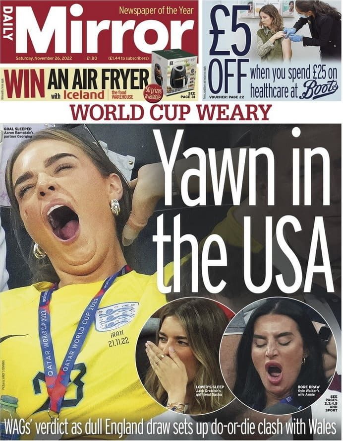 Die Titelseite des Daily Mirror. 