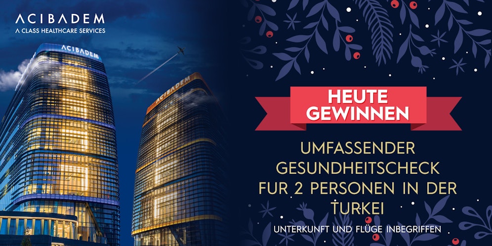 Jetzt mitspielen und einen wahrhaft fantastischen Preis abstauben: Ein umfassender Gesundheitscheck für zwei Personen in Istanbul.