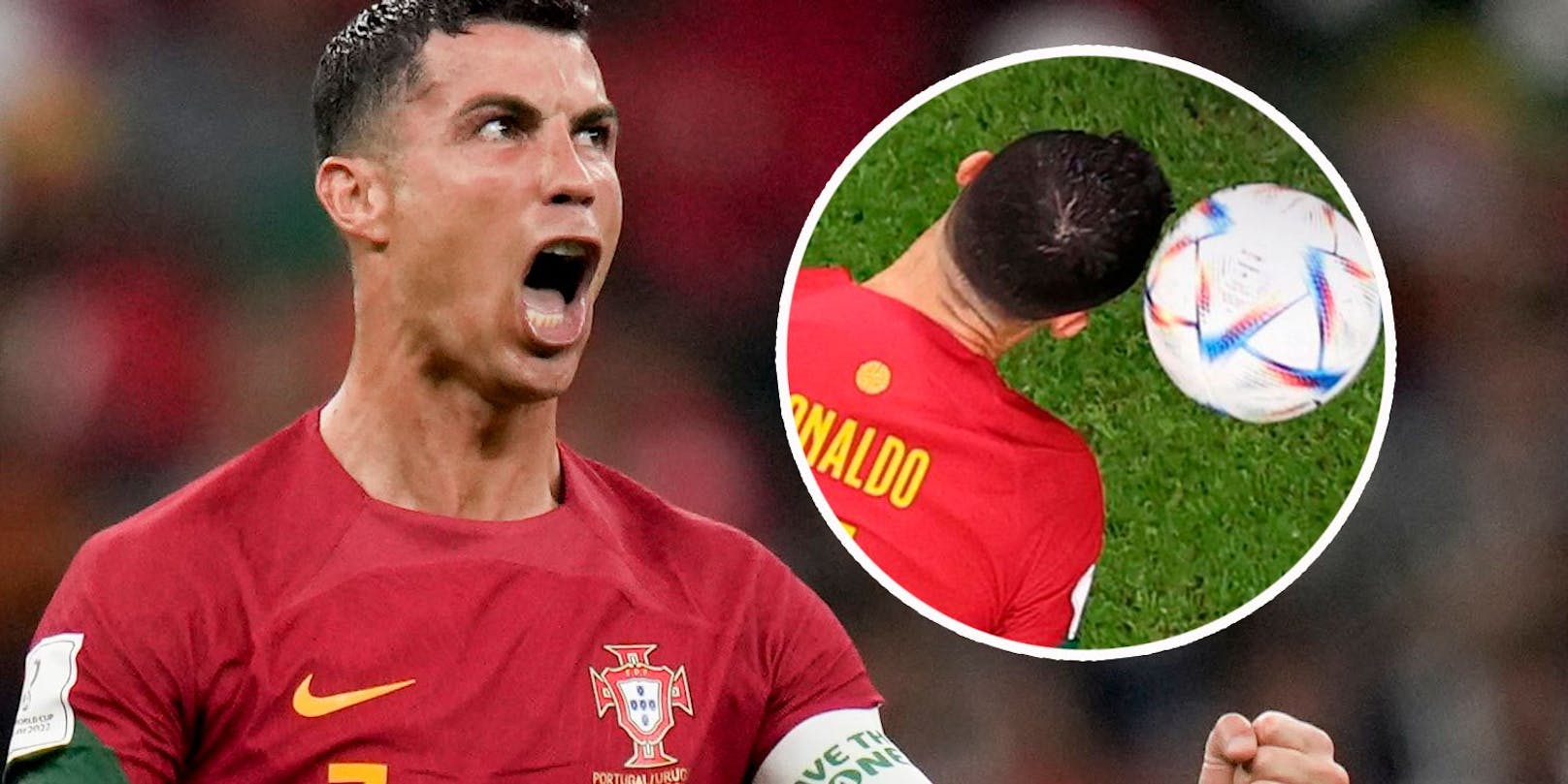 Cristiano Ronaldo verpasst sein neuntes WM-Tor um ein Haar.