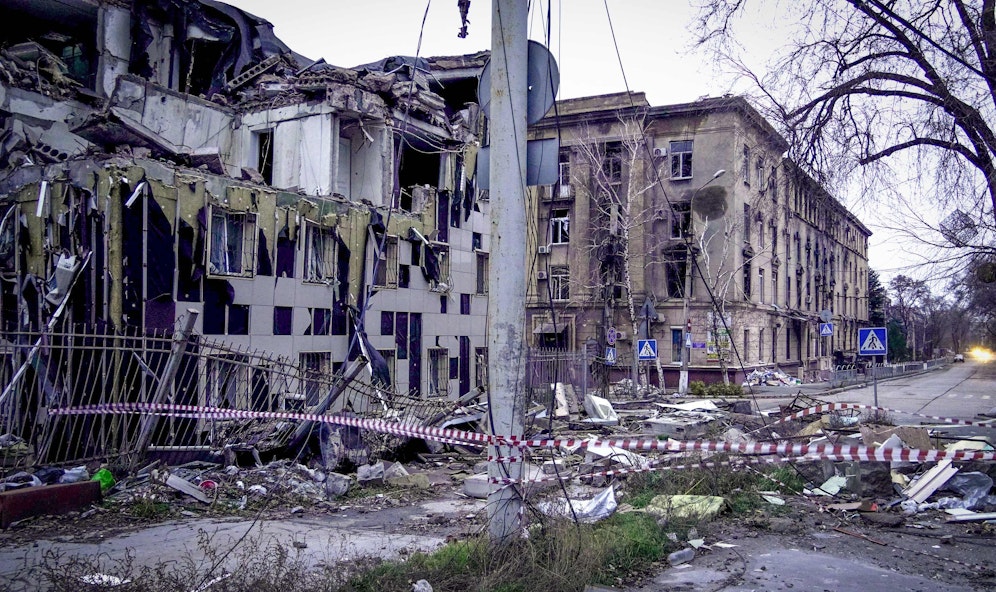 Der Hafen von Mariupol ist bereits völlig zerstört. 