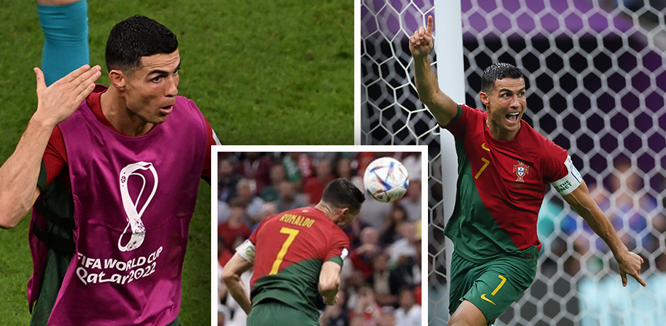 Cristiano Ronaldo verpasste seinen neunten WM-Treffer um Haaresbreite. 