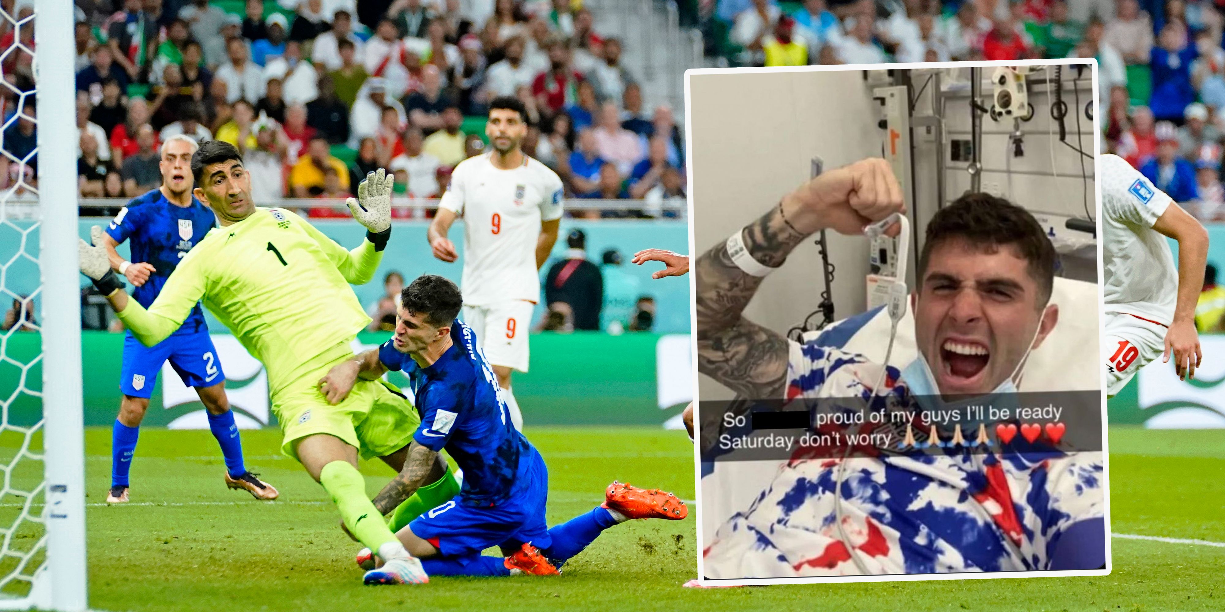 Christian Pulisic verletzt sich beim Siegestreffer, jubelt im Spital.