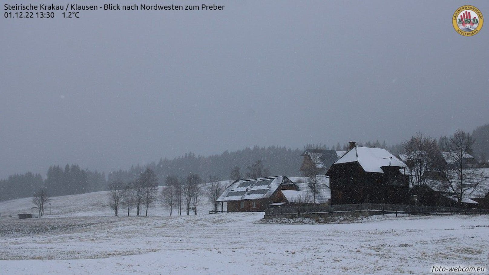 Die Schnee-Situation in Österreich am 1. Dezember 2022.